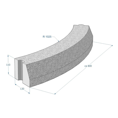Kaarega betoonist äärekivi 19.9